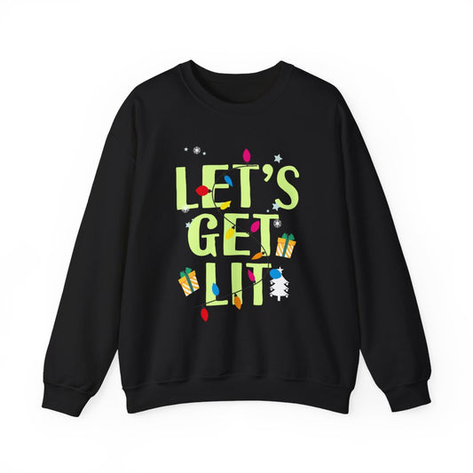 Let's Get Lit Christmas Sweatshirt - funny sweatshirt by Cheeky Business