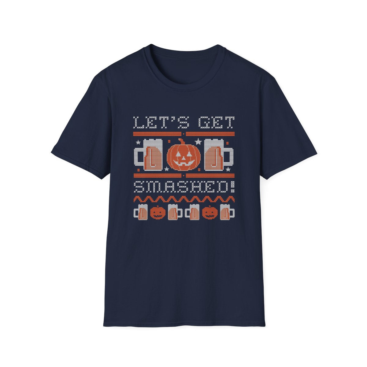 black t-shirt with let's get smashed halloween party graphic