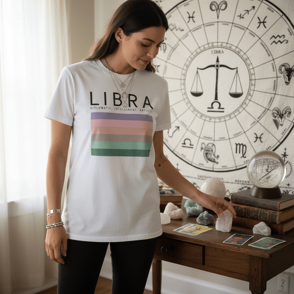 libra zodiac graphic t-shirt t-shirt fifth colour product image