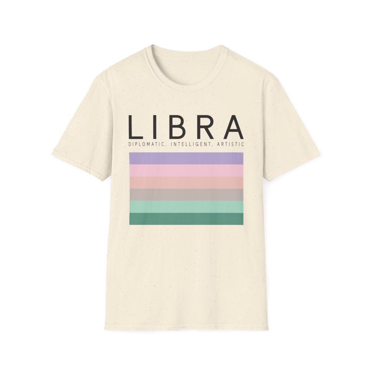 white t-shirt with minimalist libra astrology symbol
