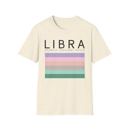 white t-shirt with minimalist libra astrology symbol