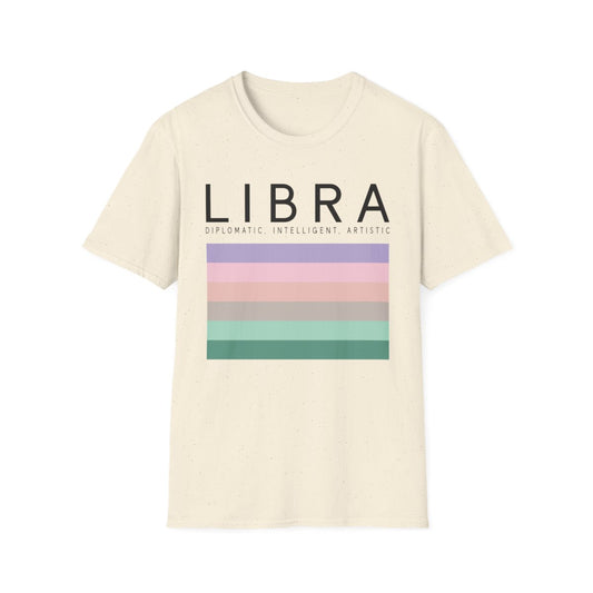 white t-shirt with minimalist libra astrology symbol