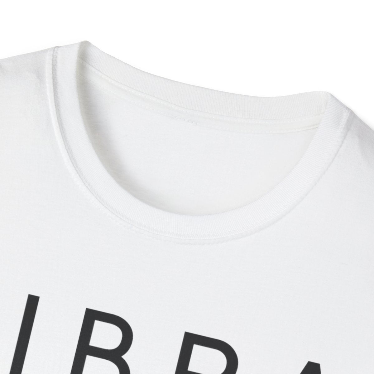 light blue t-shirt libra astrology design flat lay