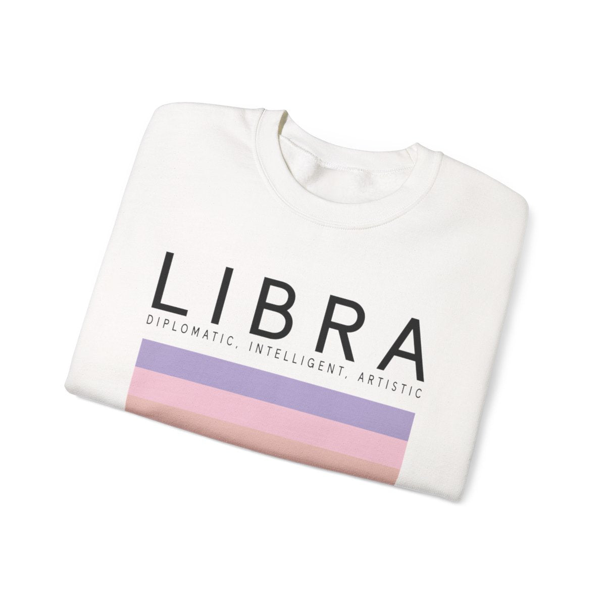 sand coloured sweatshirt with bold libra star sign minimalist design