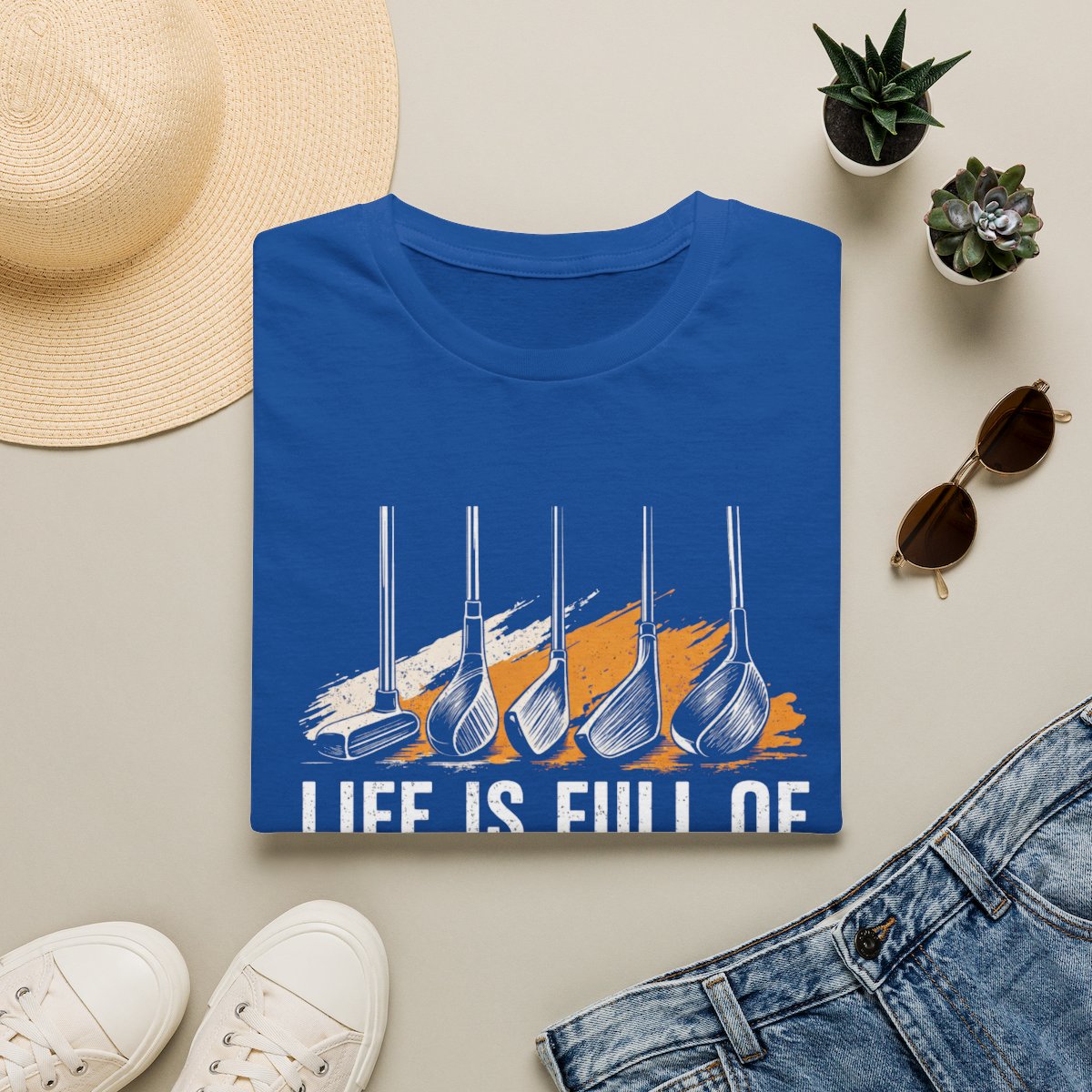 Life Is Full of Important Choices Golf T-Shirt - funny t-shirt by Cheeky Business