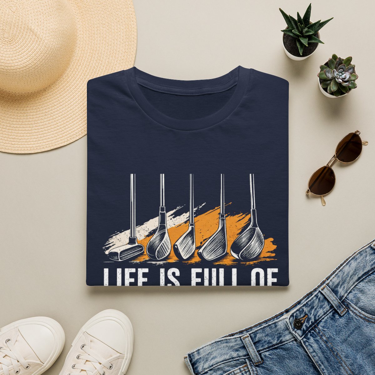 Life Is Full of Important Choices Golf T-Shirt - funny t-shirt by Cheeky Business