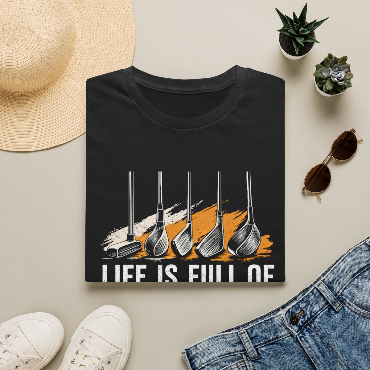 Life Is Full of Important Choices Golf T-Shirt - funny t-shirt by Cheeky Business