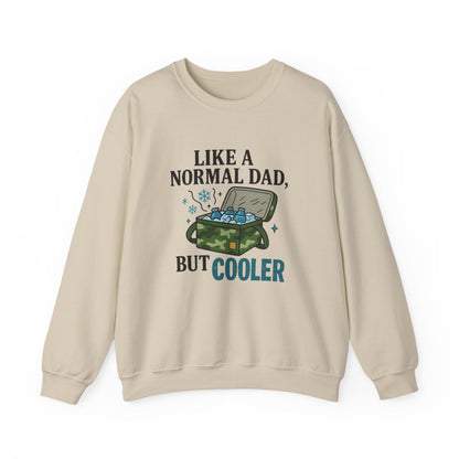 sport grey sweatshirt with like a normal dad but cooler funny slogan print
