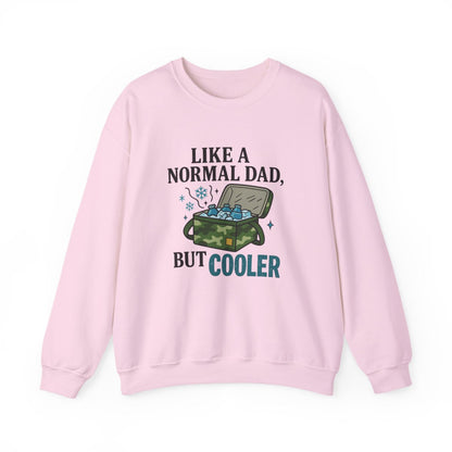 light pink sweatshirt with like a normal dad but cooler design for fathers day gift