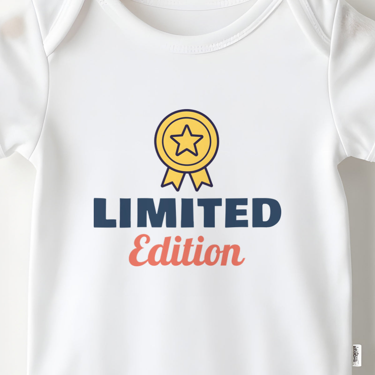 Limited Edition baby grow print close-up