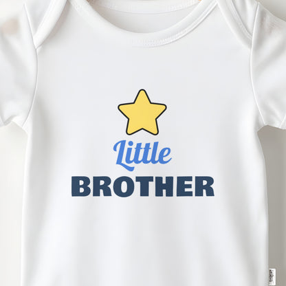 Little Brother baby grow print close-up
