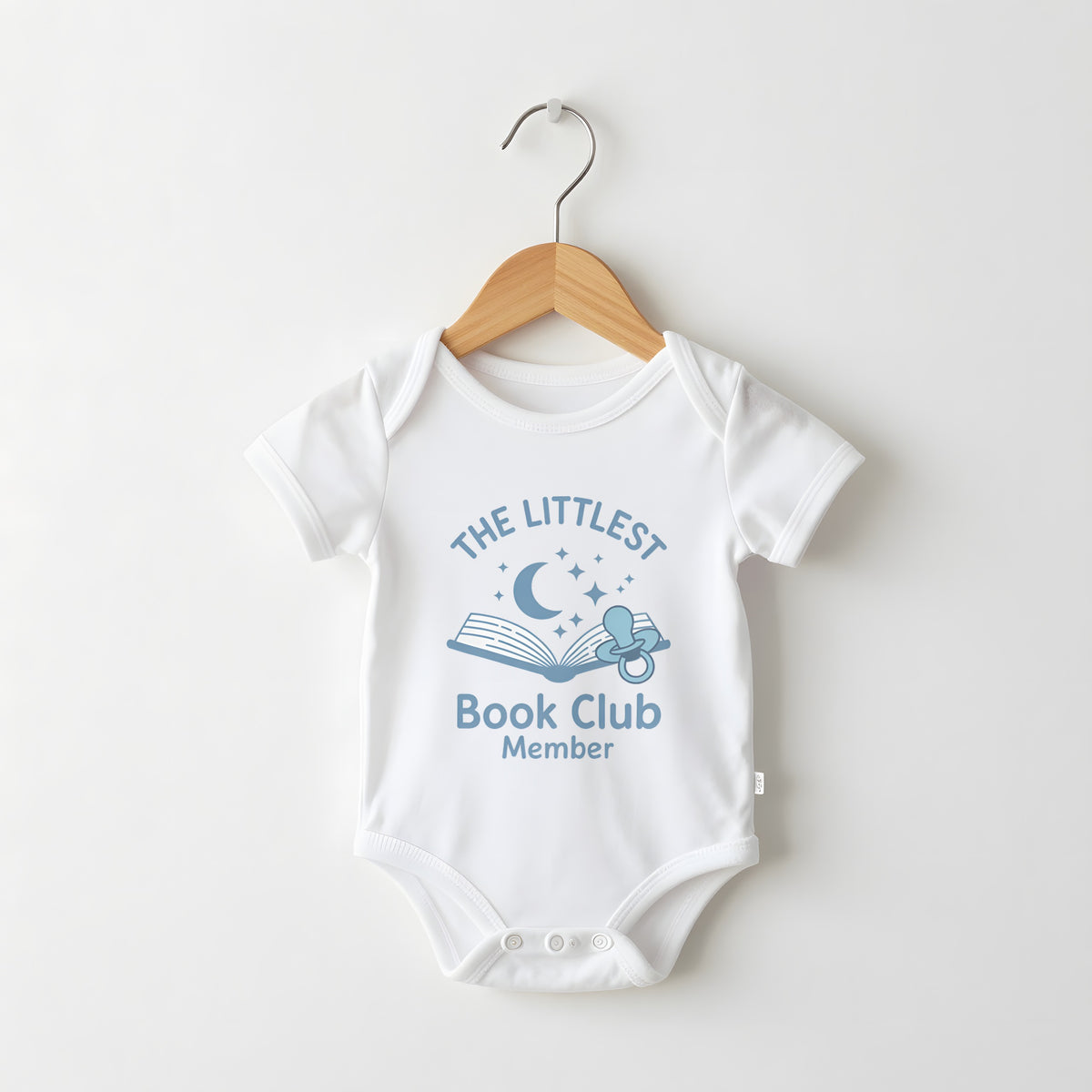 The Littlest Book Club Member white baby grow on a hanger