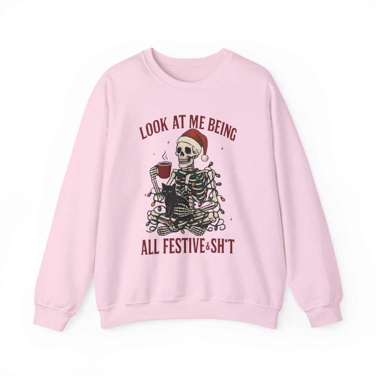 Festive Skeleton Christmas Sweatshirt - funny sweatshirt by Cheeky Business