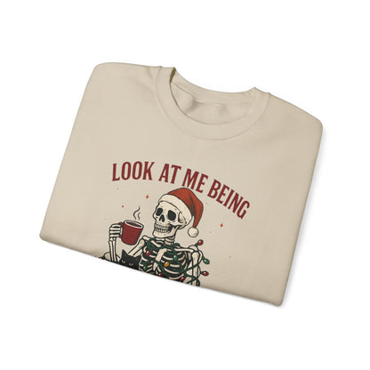 Festive Skeleton Christmas Sweatshirt - funny sweatshirt by Cheeky Business