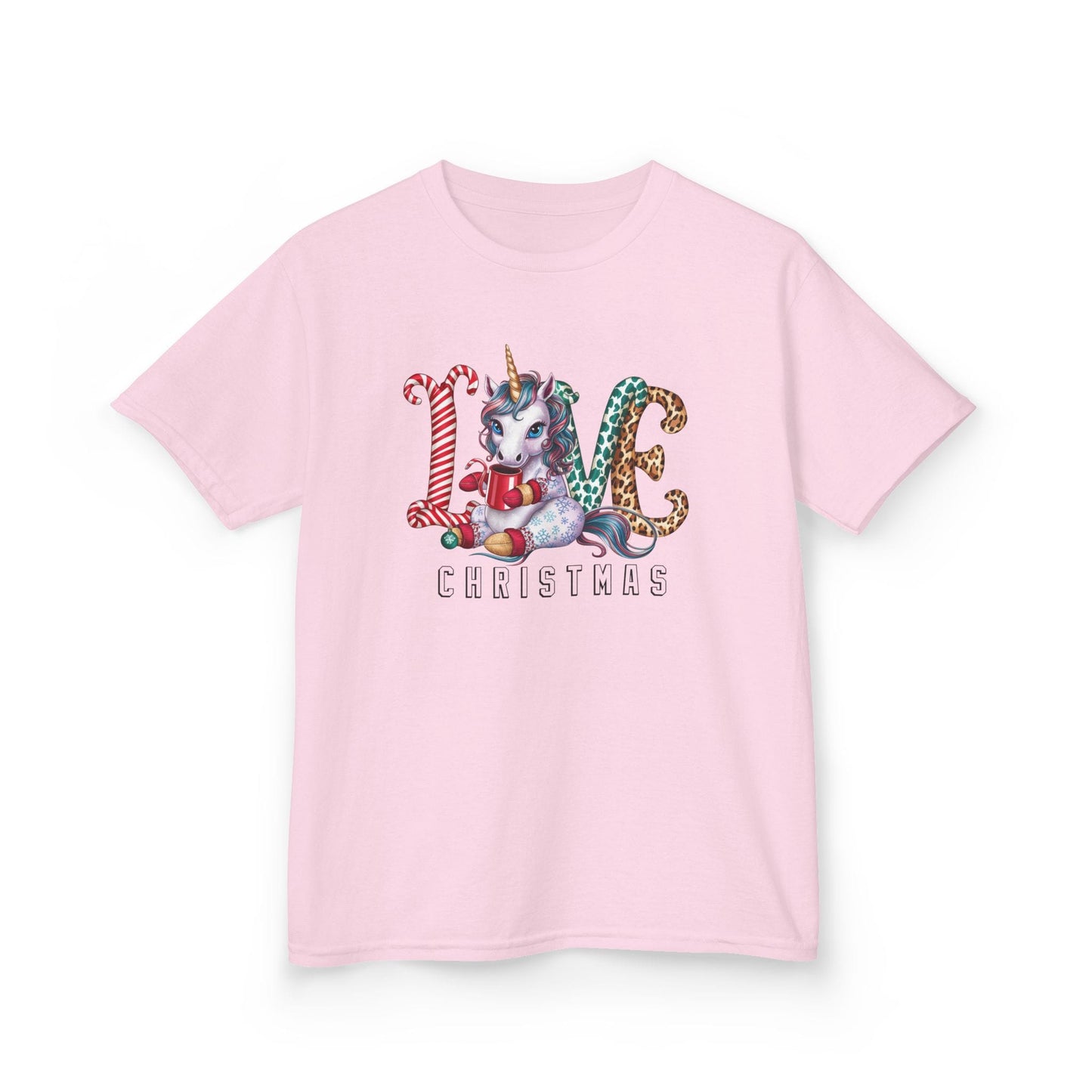 Love Christmas Unicorn Kids T-Shirt Light Pink / XS gift_idea unique_gift personalised_gift
