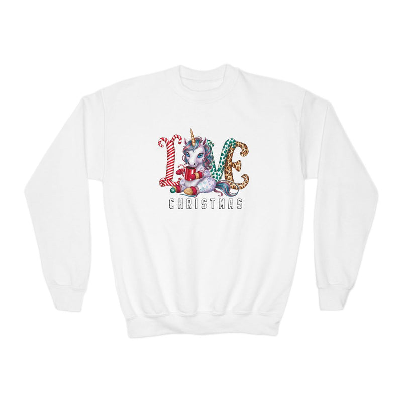 Love Christmas Unicorn Youth Sweatshirt