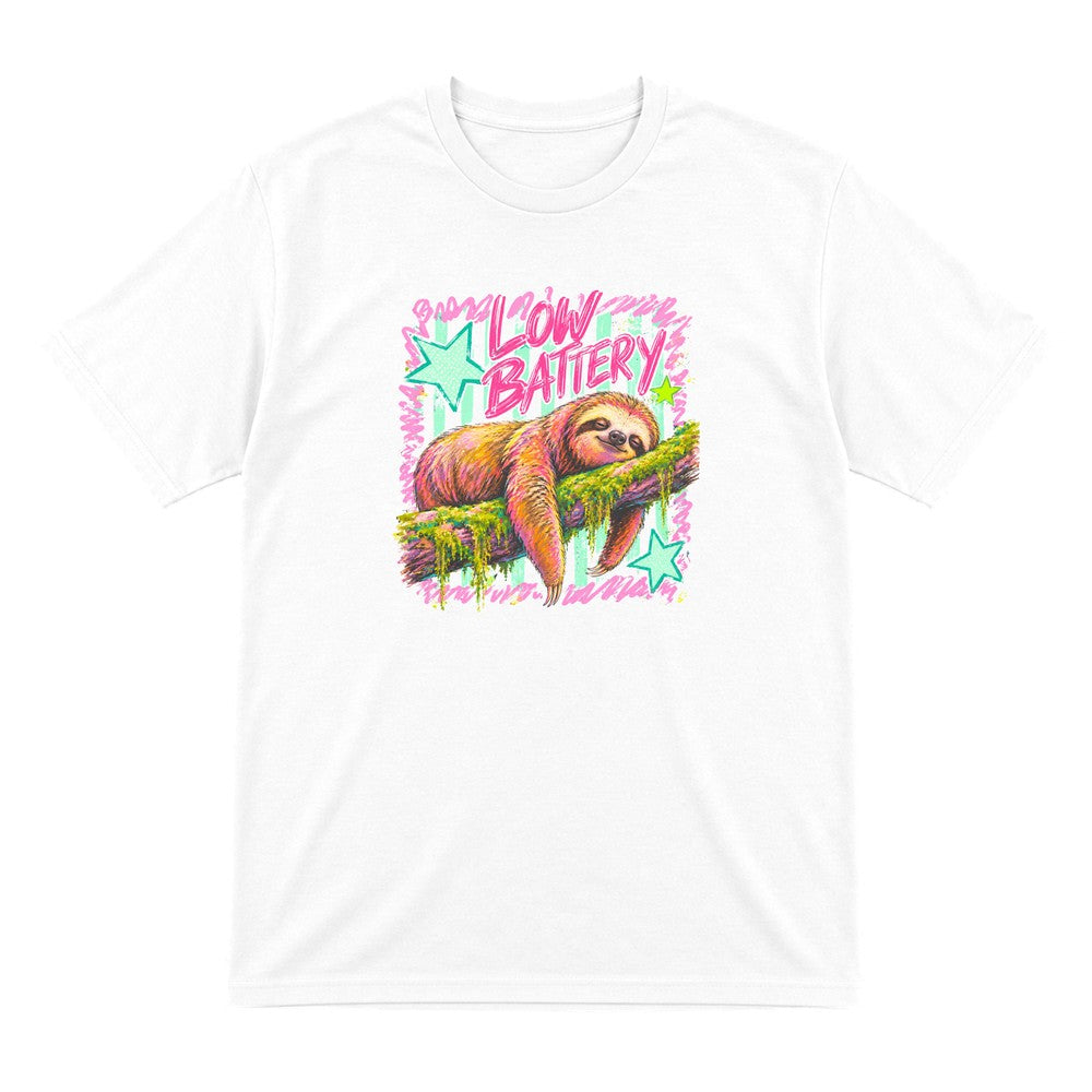 Low Battery Sloth T-Shirt & Sweatshirt T-Shirt in White