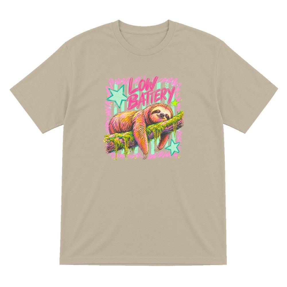 Low Battery Sloth T-Shirt & Sweatshirt T-Shirt in Sand