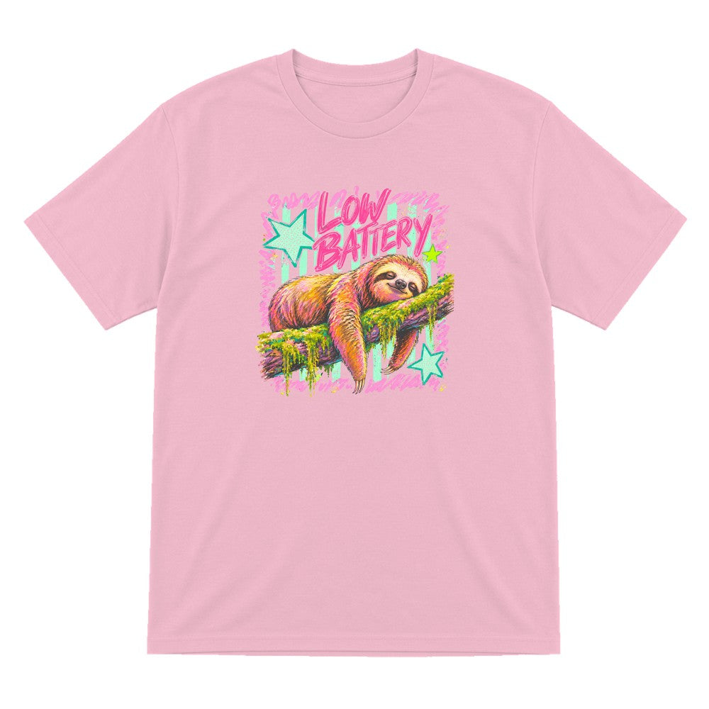 Low Battery Sloth T-Shirt & Sweatshirt T-Shirt in Light Pink