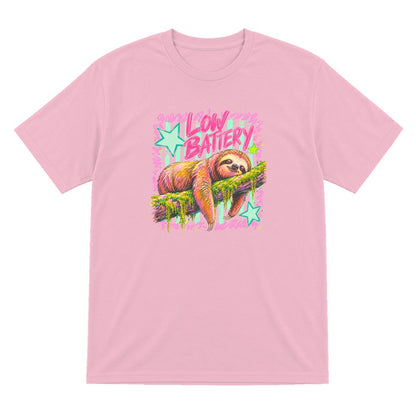 Low Battery Sloth T-Shirt & Sweatshirt T-Shirt in Light Pink