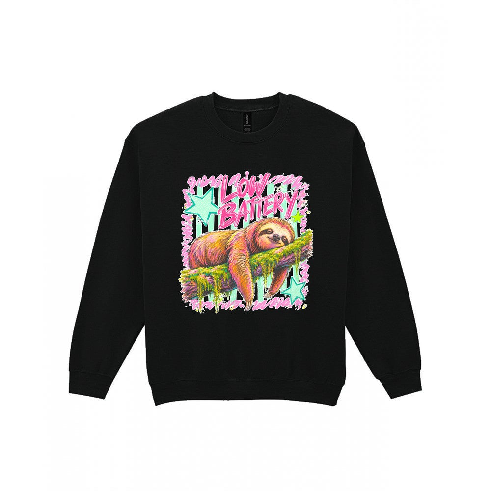 Low Battery Sloth T-Shirt & Sweatshirt Sweatshirt in Black