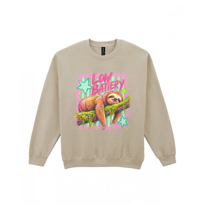 Low Battery Sloth T-Shirt & Sweatshirt Sweatshirt in Sand