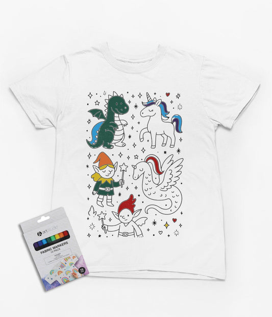 magical creatures colour-in t-shirt t-shirt alternate colour product image