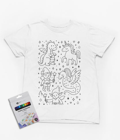magical creatures colour-in t-shirt t-shirt front product image