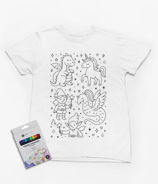 magical creatures colour-in t-shirt t-shirt front product image