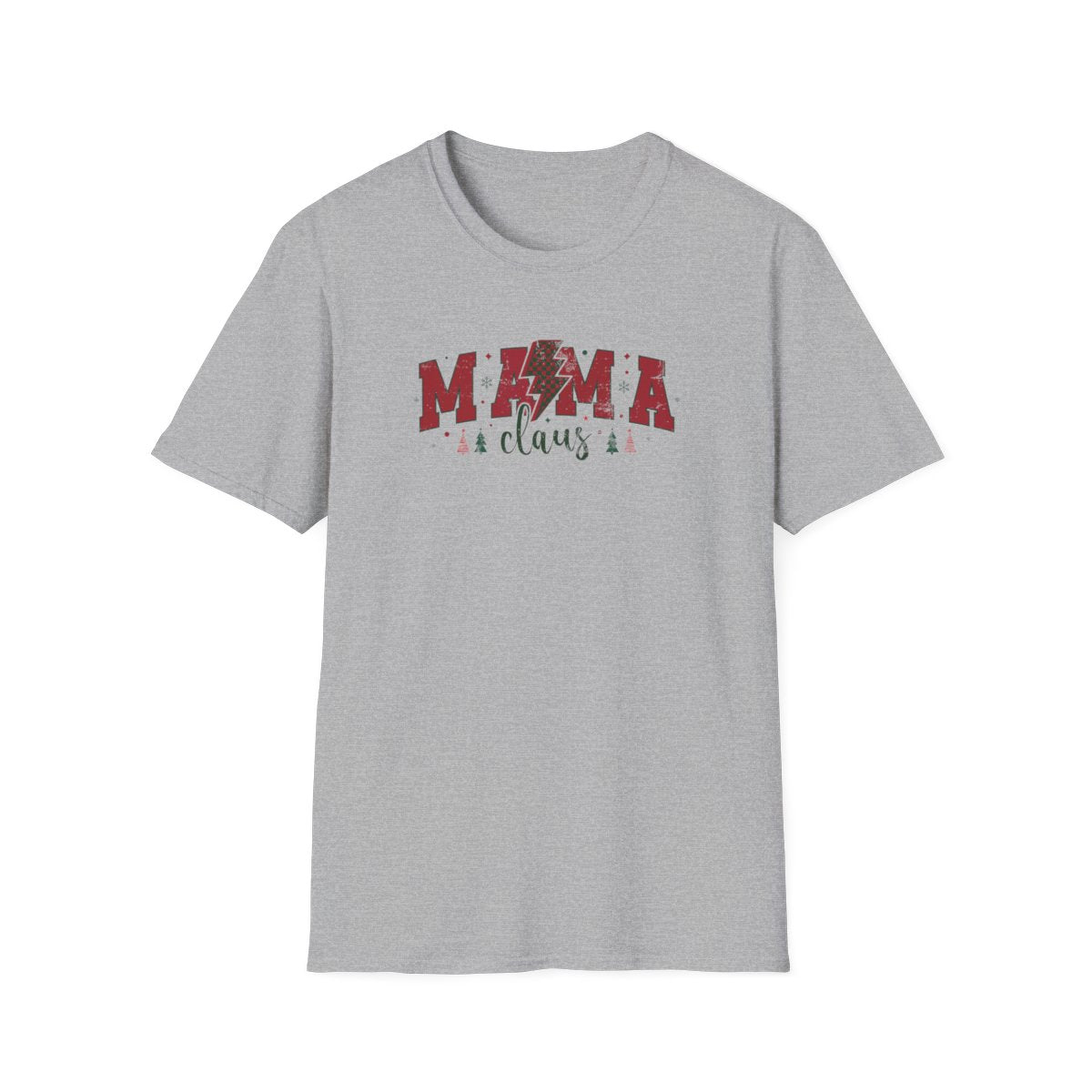 natural coloured t-shirt with bold Mama Claus Christmas print