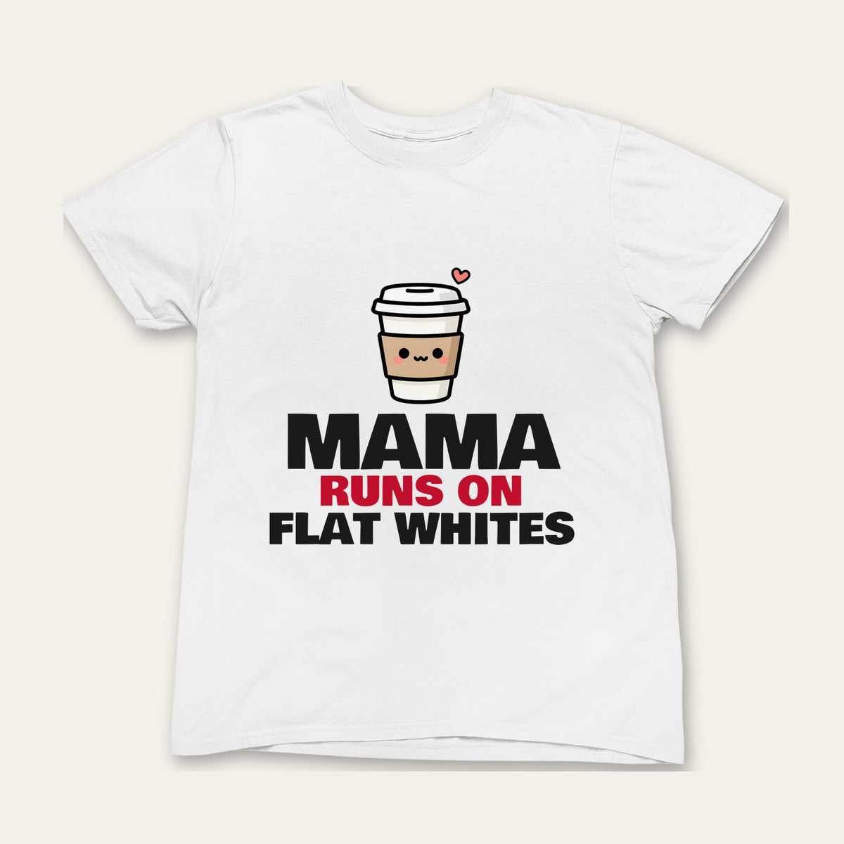 Mama & Mini | Runs on Flat Whites, Runs on Milk matching set grown-up t-shirt