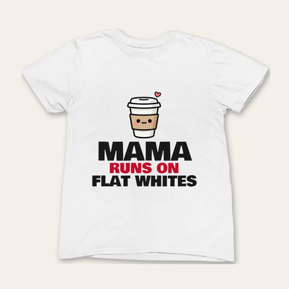 Mama & Mini | Runs on Flat Whites, Runs on Milk matching set grown-up t-shirt