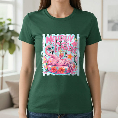 Mentally Somewhere Expensive T-Shirt & Sweatshirt in Forest Green, worn, our photo