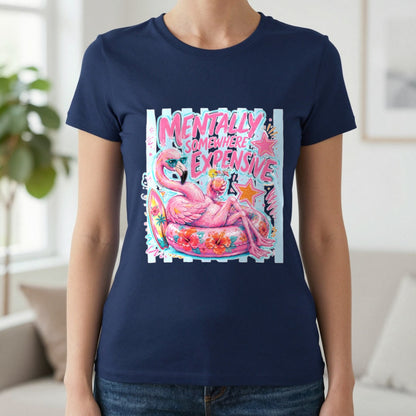 Mentally Somewhere Expensive T-Shirt & Sweatshirt in Navy, worn, our photo
