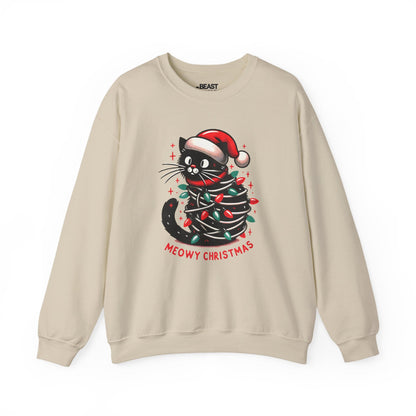 meowy christmas cat sweatshirt sand sweatshirt Christmas gift idea