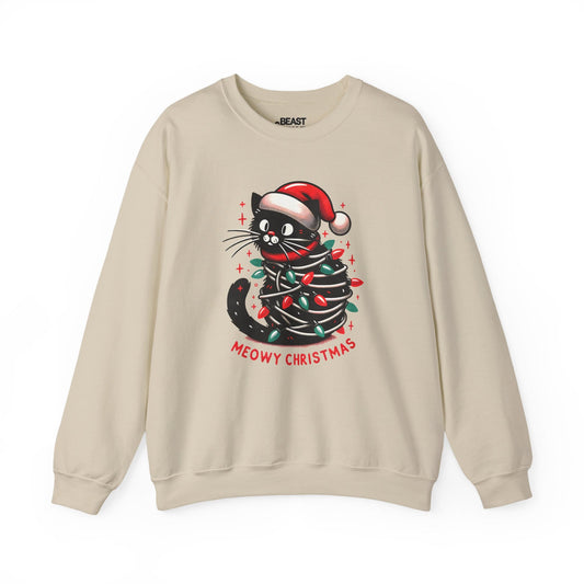 meowy christmas cat sweatshirt sand sweatshirt Christmas gift idea