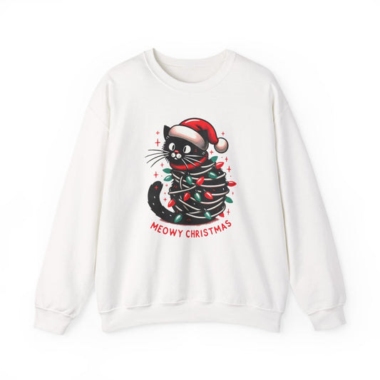 Meowy Christmas Cat Sweatshirt - funny sweatshirt by Cheeky Business