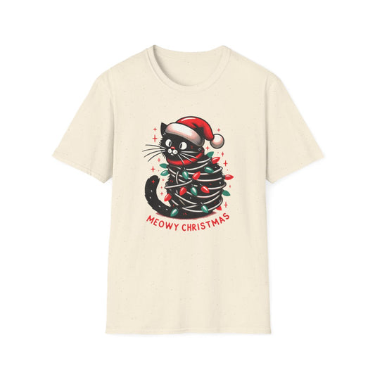 Meowy Christmas Cat T-Shirt - funny t-shirt by Cheeky Business