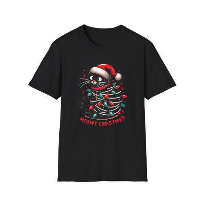 Meowy Christmas Cat T-Shirt - funny t-shirt by Cheeky Business