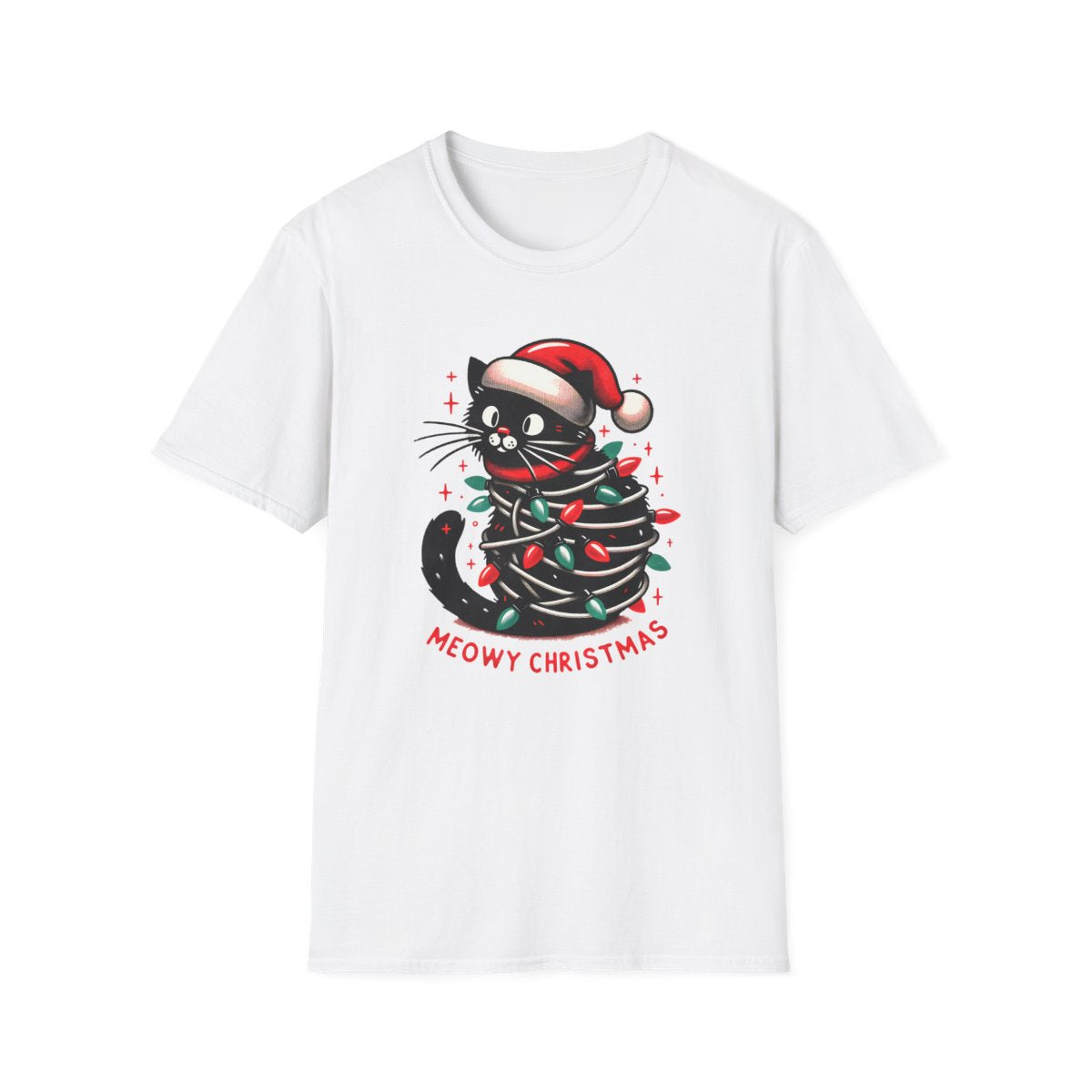 Meowy Christmas Cat T-Shirt - funny t-shirt by Cheeky Business