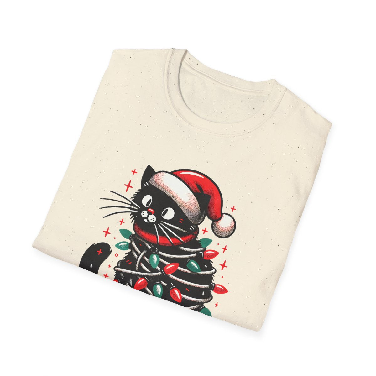 Meowy Christmas Cat T-Shirt - funny t-shirt by Cheeky Business