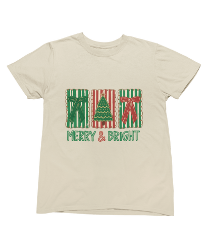 Merry & Bright Christmas Coquette Cookie Sweatshirt – Festive Biscuit Design T-Shirt / 3XL (Adult) / Beige gift_idea unique_gift personalised_gift