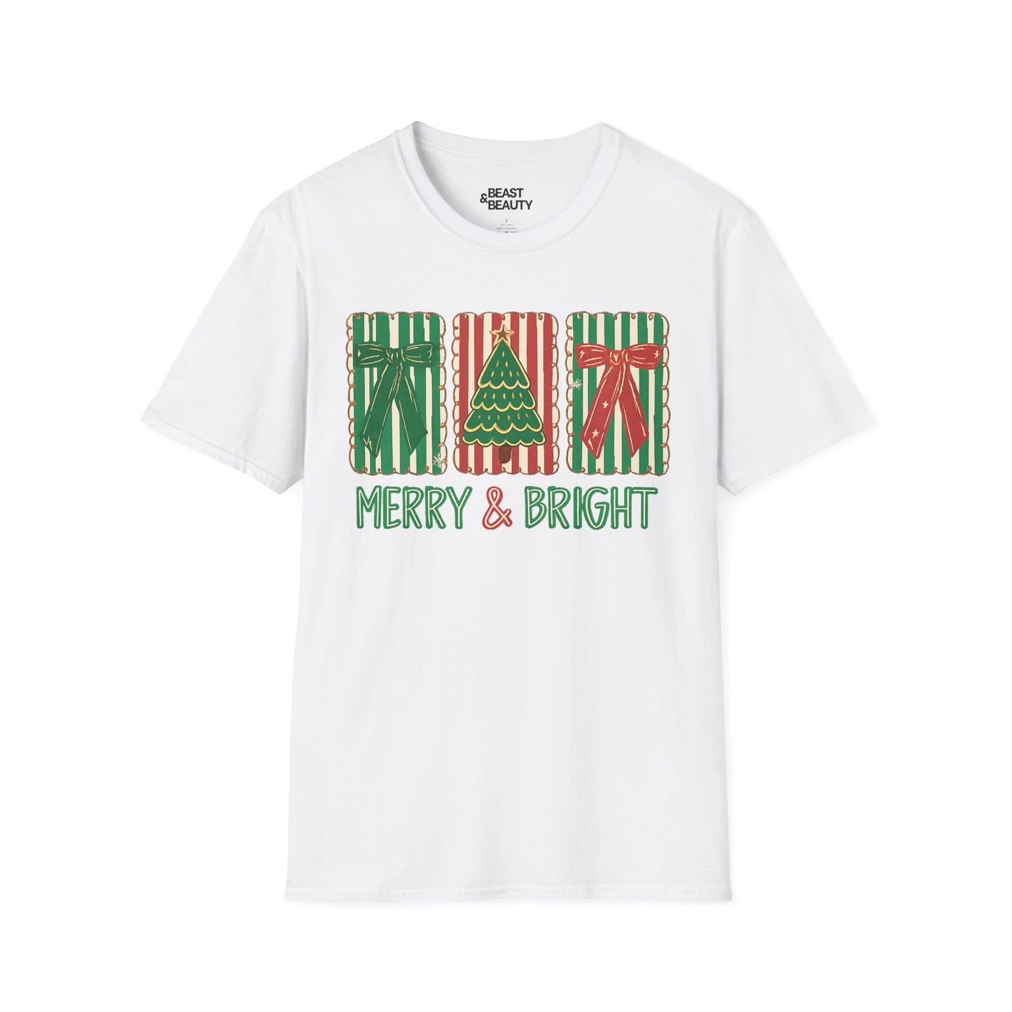merry & bright christmas gifts t-shirt white t-shirt Christmas gift idea