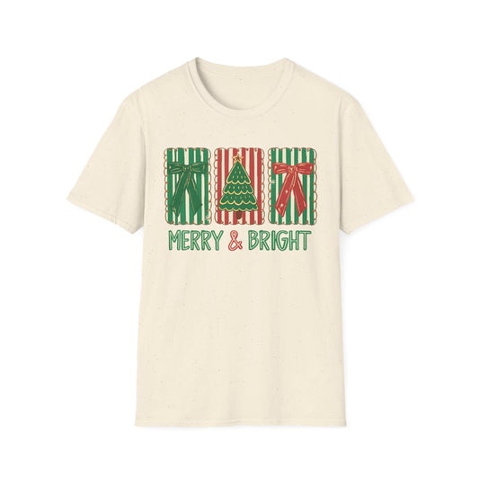 Merry & Bright Christmas T-Shirt - funny t-shirt by Cheeky Business