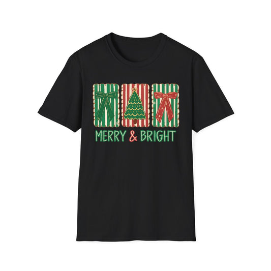 Merry & Bright Christmas T-Shirt - funny t-shirt by Cheeky Business