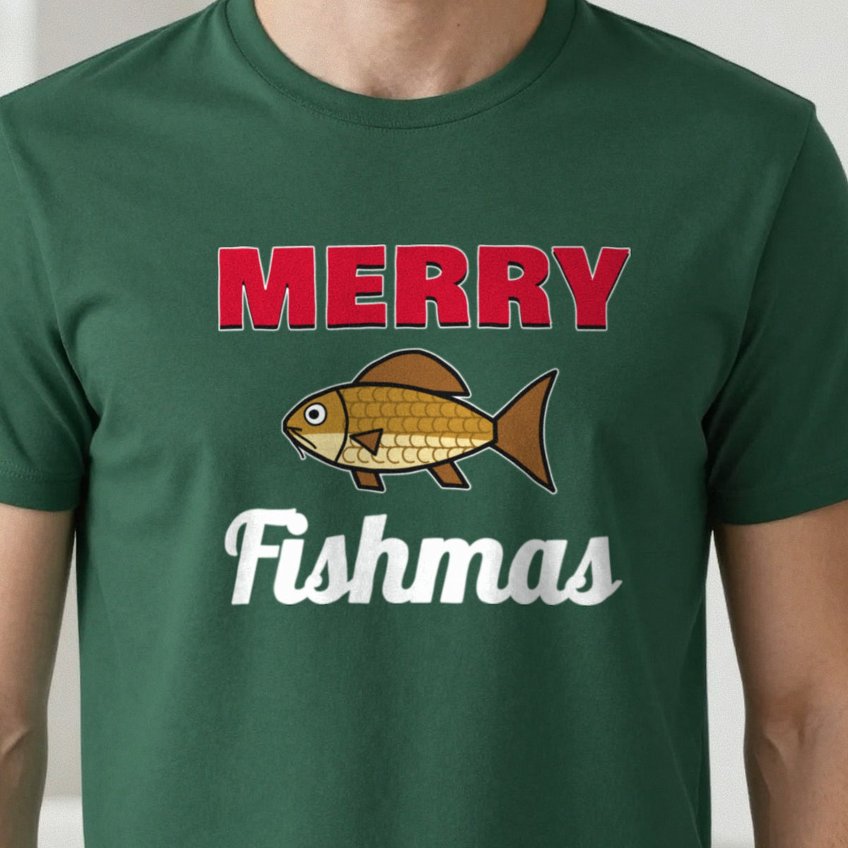 Merry Fishmas Fishing Christmas Jumper & T-Shirt close-up