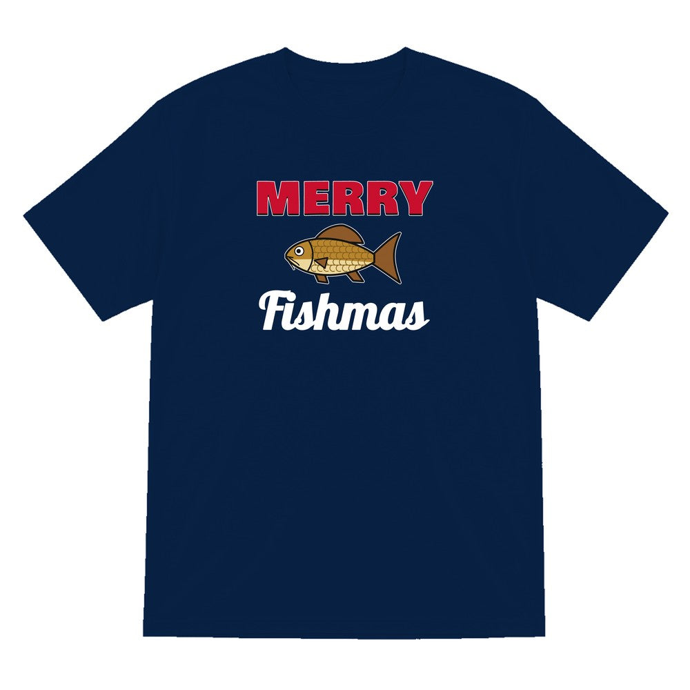 Merry Fishmas Fishing Christmas Jumper & T-Shirt T-Shirt in Navy