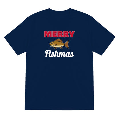 Merry Fishmas Fishing Christmas Jumper & T-Shirt T-Shirt in Navy