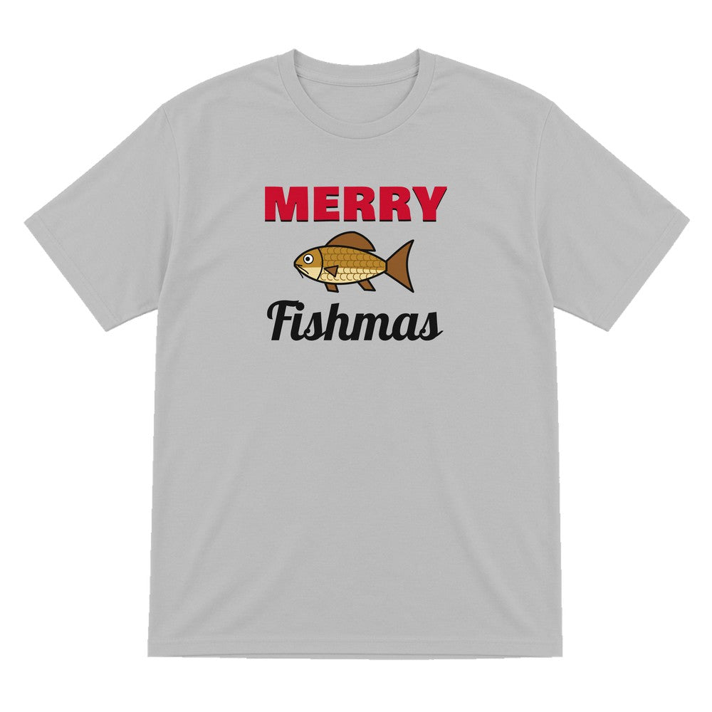 Merry Fishmas Fishing Christmas Jumper & T-Shirt T-Shirt in Sport Grey