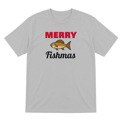 Merry Fishmas Fishing Christmas Jumper & T-Shirt T-Shirt in Sport Grey